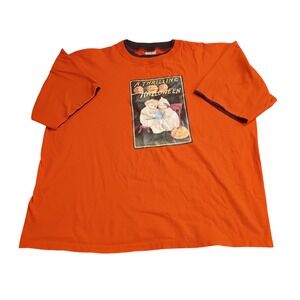 Premier Sportswear Halloween Graphic T-Shirt Mens XXL Orange Vintage 90s USA